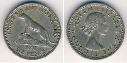 6 Penny Rhodesia (1965 - 1979) Rame/Nichel 