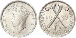 6 Penny Southern Rhodesia (1923-1980) Silber Georg VI (1895-1952)