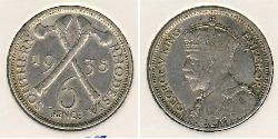 6 Penny Southern Rhodesia (1923-1980) Silber 