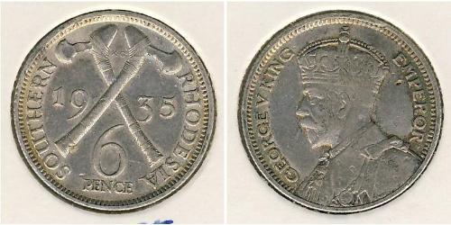 6 Penny Southern Rhodesia (1923-1980) Silber 