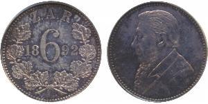 6 Penny Südafrika Silber 