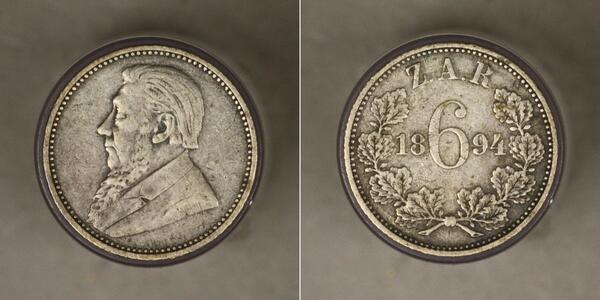 6 Penny Südafrika Silber 