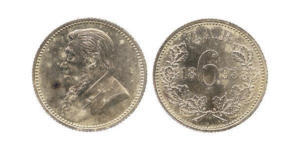 6 Penny Südafrika Silber 