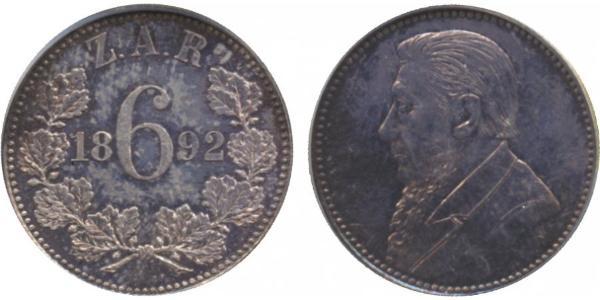 6 Penny South Africa Silver 