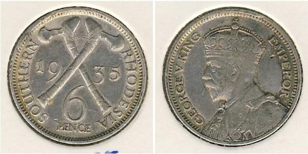 6 Penny Southern Rhodesia (1923-1980) Silver 