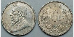 6 Penny South Africa 銀 