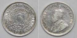 6 Penny South Africa 銀 