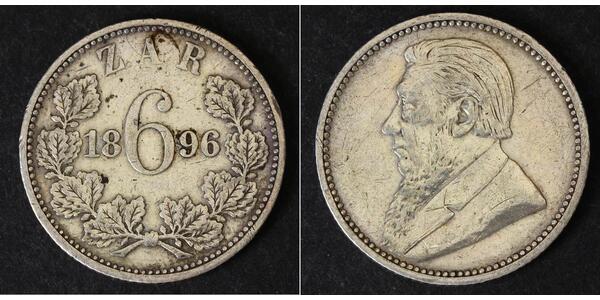 6 Penny South Africa 銀 