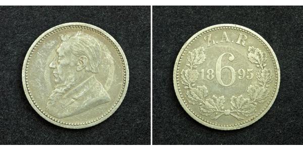 6 Penny South Africa 銀 