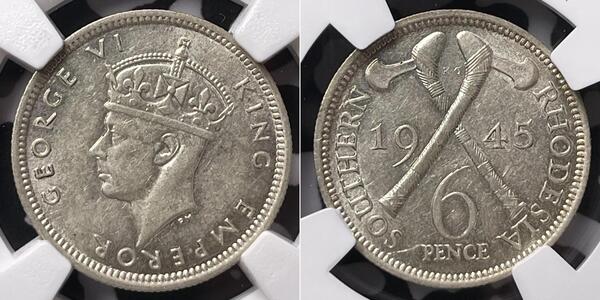 6 Penny 南羅德西亞 銀 乔治六世 (1895-1952)