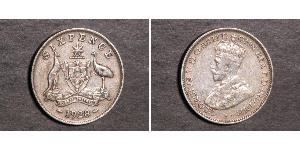 6 Penny 澳大利亚 銀 乔治五世  (1865-1936)