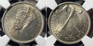 6 Penny 南羅德西亞 銅/镍 乔治六世 (1895-1952)
