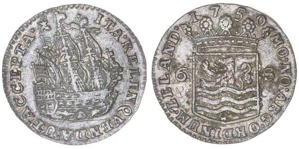 6 Stuiver Paesi Bassi Argento 