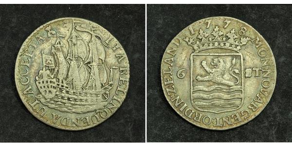 6 Stuiver Países Bajos Plata 
