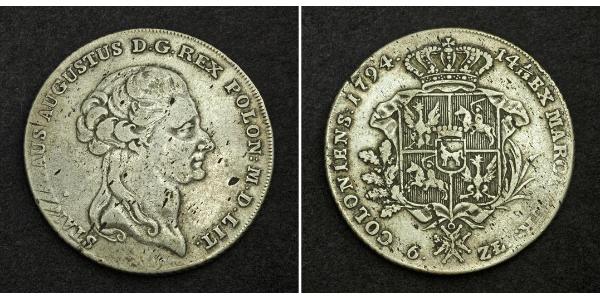 6 Zloty / 1 Thaler República de las Dos Naciones (1569-1795) / Polonia Plata Stanislaw II Poniatowski