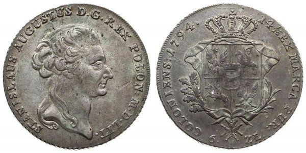 6 Zloty / 1 Thaler Poland / Polish-Lithuanian Commonwealth (1569-1795) Silver Stanislaw II Poniatowski