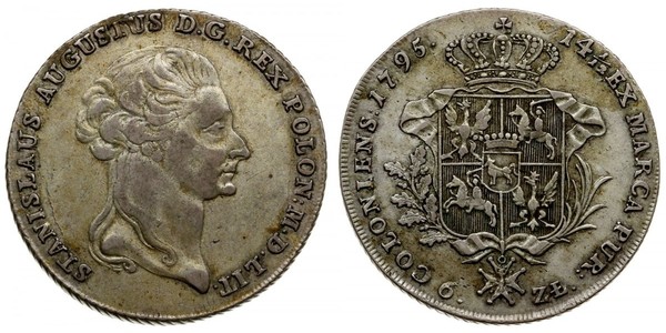 6 Zloty / 1 Thaler Poland / Polish-Lithuanian Commonwealth (1569-1795) Silver Stanislaw II Poniatowski