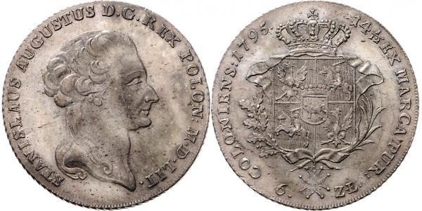 6 Zloty / 1 Thaler Poland / Polish-Lithuanian Commonwealth (1569-1795) Silver Stanislaw II Poniatowski