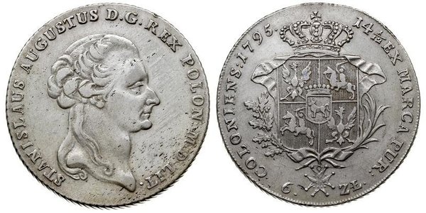 6 Zloty / 1 Thaler Poland / Polish-Lithuanian Commonwealth (1569-1795) Silver Stanislaw II Poniatowski