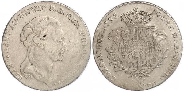 6 Zloty / 1 Thaler Polish-Lithuanian Commonwealth (1569-1795) / 波兰 銀 Stanislaw II Poniatowski