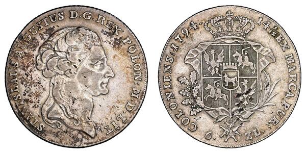 6 Zloty / 1 Thaler Polish-Lithuanian Commonwealth (1569-1795) / 波兰 銀 Stanislaw II Poniatowski