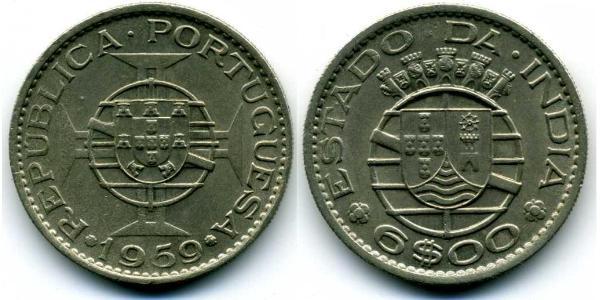 6 Ескудо Индия португальская (1510-1961) Цинк/Мідь 