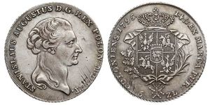 6 Злотий / 1 Талер Польща / Річ Посполита (1569-1795) Срібло Stanislaw II Poniatowski