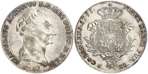 6 Злотий / 1 Талер Польща / Річ Посполита (1569-1795) Срібло Stanislaw II Poniatowski
