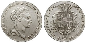 6 Злотий / 1 Талер Польща / Річ Посполита (1569-1795) Срібло Stanislaw II Poniatowski