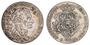 6 Злотий / 1 Талер Польща / Річ Посполита (1569-1795) Срібло Stanislaw II Poniatowski