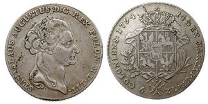 6 Злотий / 1 Талер Польща / Річ Посполита (1569-1795) Срібло Stanislaw II Poniatowski