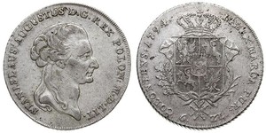 6 Злотий / 1 Талер Польща / Річ Посполита (1569-1795) Срібло Stanislaw II Poniatowski