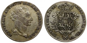 6 Злотий / 1 Талер Польща / Річ Посполита (1569-1795) Срібло Stanislaw II Poniatowski