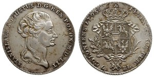 6 Злотий / 1 Талер Польща / Річ Посполита (1569-1795) Срібло Stanislaw II Poniatowski