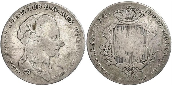 6 Злотий / 1 Талер Польща / Річ Посполита (1569-1795) Срібло Stanislaw II Poniatowski