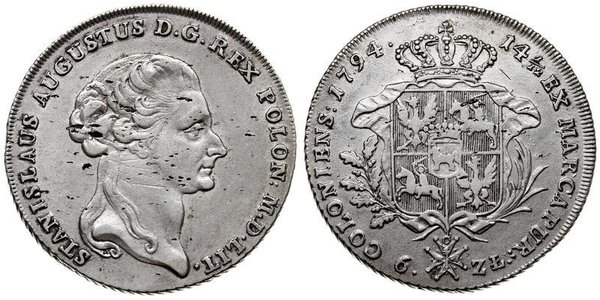 6 Злотий / 1 Талер Польща / Річ Посполита (1569-1795) Срібло Stanislaw II Poniatowski