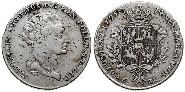6 Злотий / 1 Талер Польща / Річ Посполита (1569-1795) Срібло Stanislaw II Poniatowski
