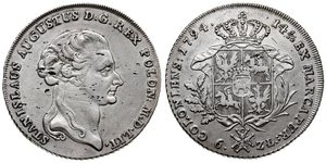 6 Злотый / 1 Талер Польша / Речь Посполитая (1569-1795) Серебро Stanislaw II Poniatowski