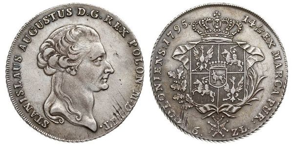 6 Злотый / 1 Талер Польша / Речь Посполитая (1569-1795) Серебро Stanislaw II Poniatowski