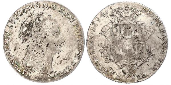 6 Злотый / 1 Талер Польша / Речь Посполитая (1569-1795) Серебро Stanislaw II Poniatowski
