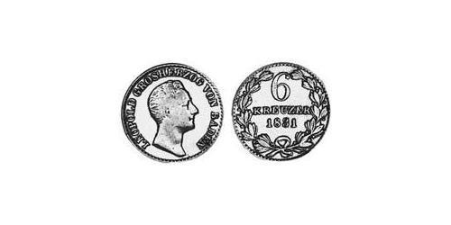 6 Крейцер Велике герцогство Баден (1806-1918) Срібло 