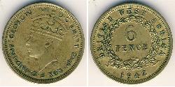 6 Пенни Британская Западная Африка (1780 - 1960) Никель/Латунь Георг VI (1895-1952)
