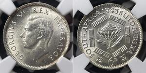 6 Пенни Южно-Африканская Республика Серебро Георг VI (1895-1952)