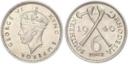 6 Пені Південна Родезія (1923-1980) Срібло Георг VI (1895-1952)