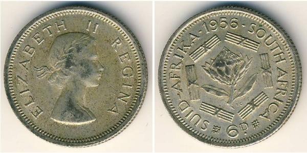 6 Пені Південно-Африканська Республіка Срібло Єлизавета II (1926-2022)