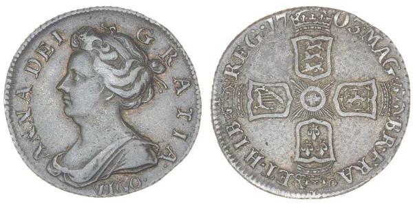 6 Пені / 1 Шестипенсовик Королівство Великобританія (1707-1801) Срібло Анна Стюарт(1665-1714)