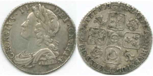 6 Пені / 1 Шестипенсовик Королівство Великобританія (1707-1801) Срібло Георг II (1683-1760)
