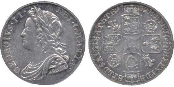 6 Пені / 1 Шестипенсовик Королівство Великобританія (1707-1801) Срібло Георг II (1683-1760)
