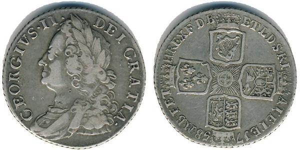 6 Пені / 1 Шестипенсовик Королівство Великобританія (1707-1801) Срібло Георг II (1683-1760)