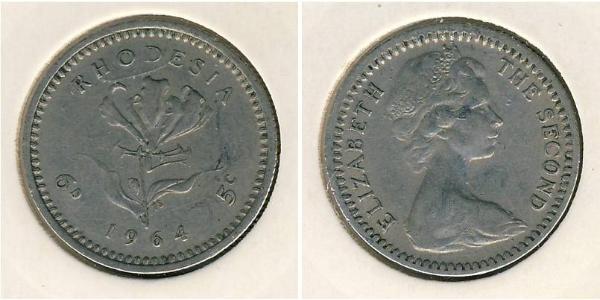 6 Пені / 5 Цент Родезія (1965 - 1979) Нікель/Мідь Єлизавета II (1926-2022)